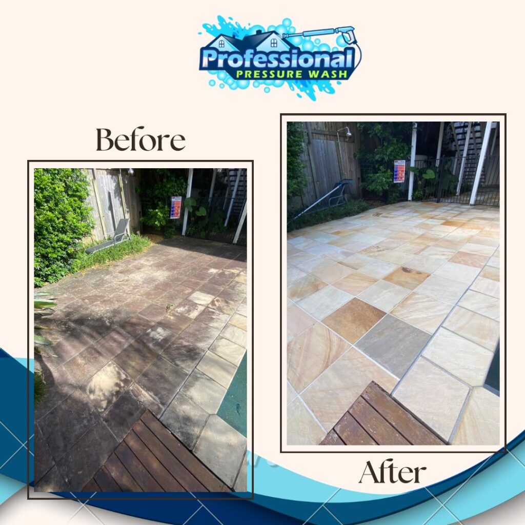 Pressure cleaning Before And After Photo