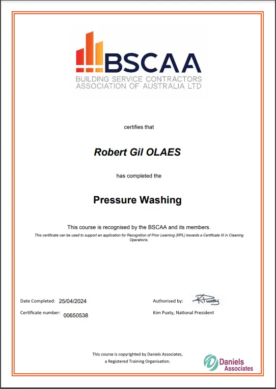 BSCAA - Pressure Washing Certification